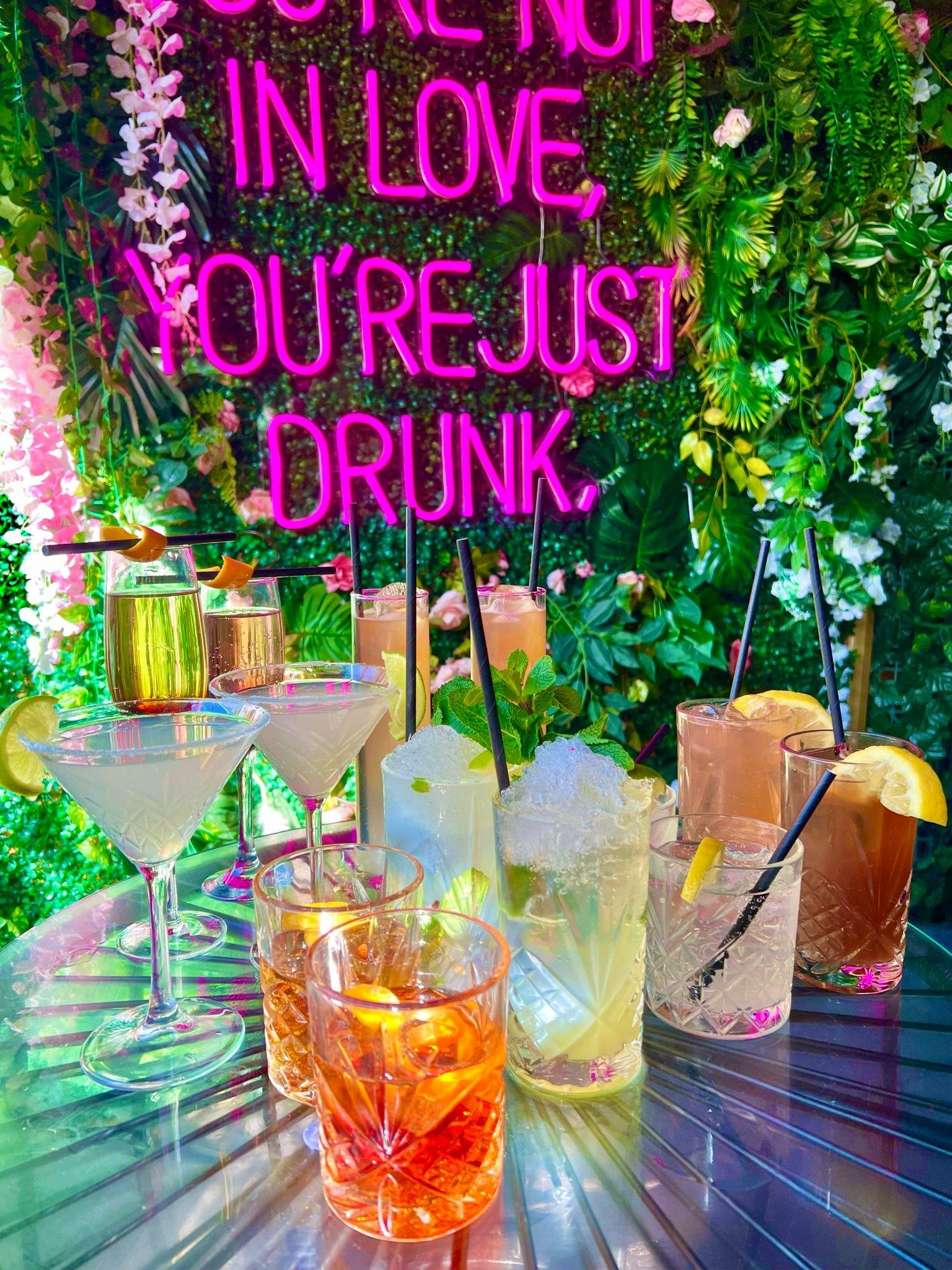 Colourful cocktails in the Badavis Lounge garden area